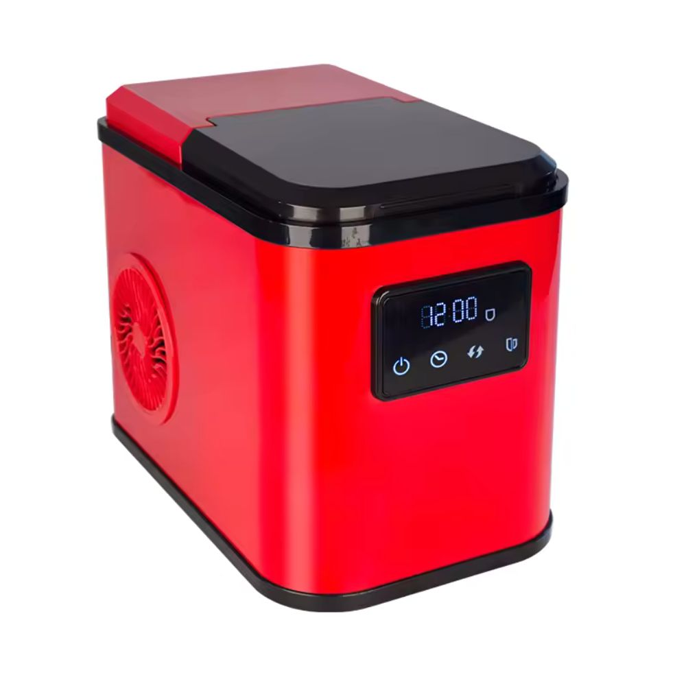 Red 10" Portable Ice Maker with 27 Lbs. Daily Ice Production
