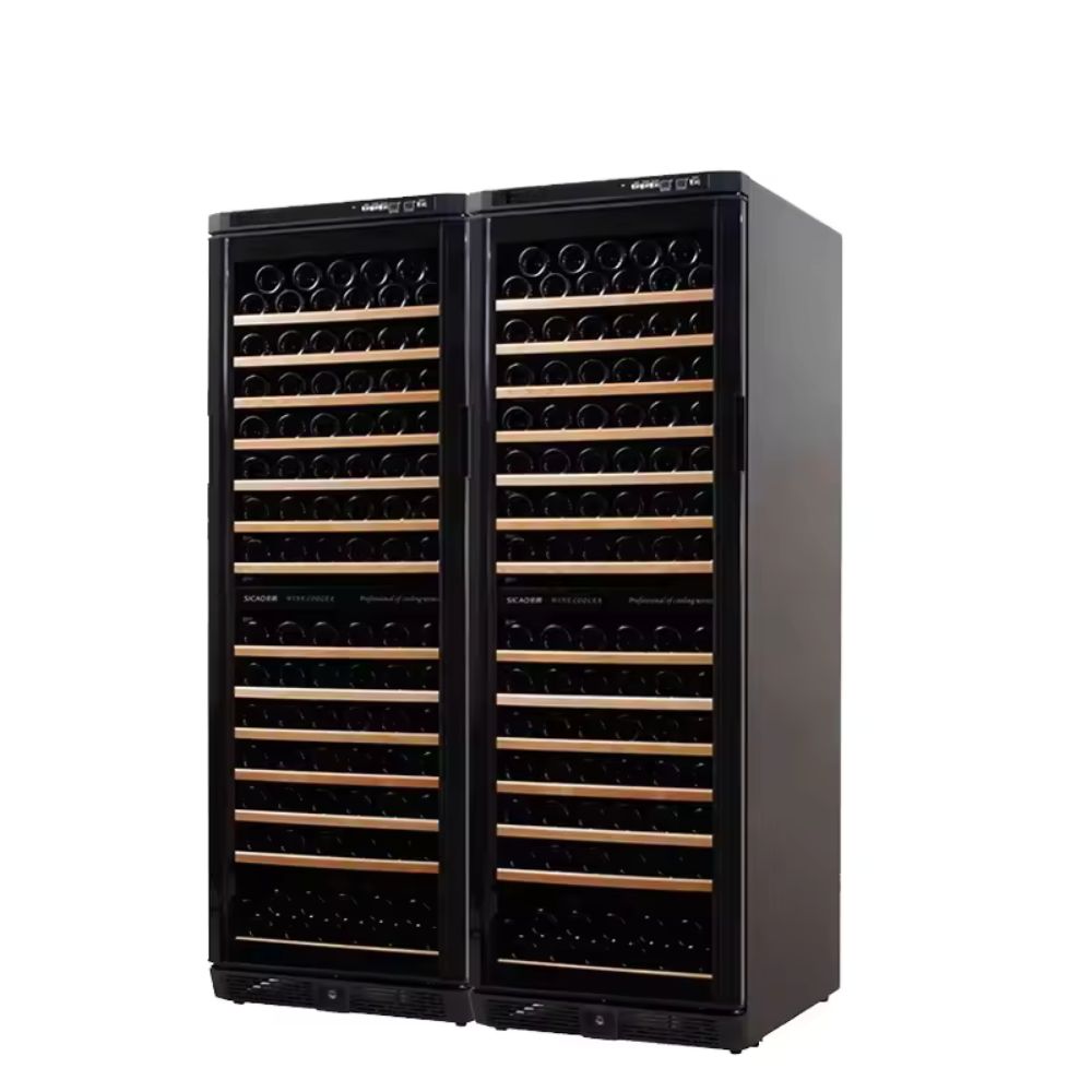 Premium quality materials and a sleek design make this 48" 222 Bottle Capacity Glass Door Wine Cellar the ideal storage solution for your wine collection. 