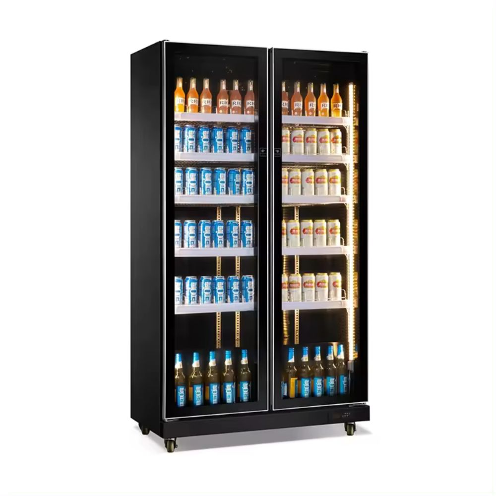 Keep your beverages at the perfect temperature with our Commercial Tempered Glass Door Beverage Fridge. 