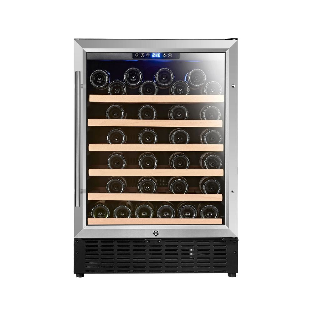 Impress your guests with perfectly chilled wine every time with our Glass Door 24" 53 Bottle Wine Cooler. 